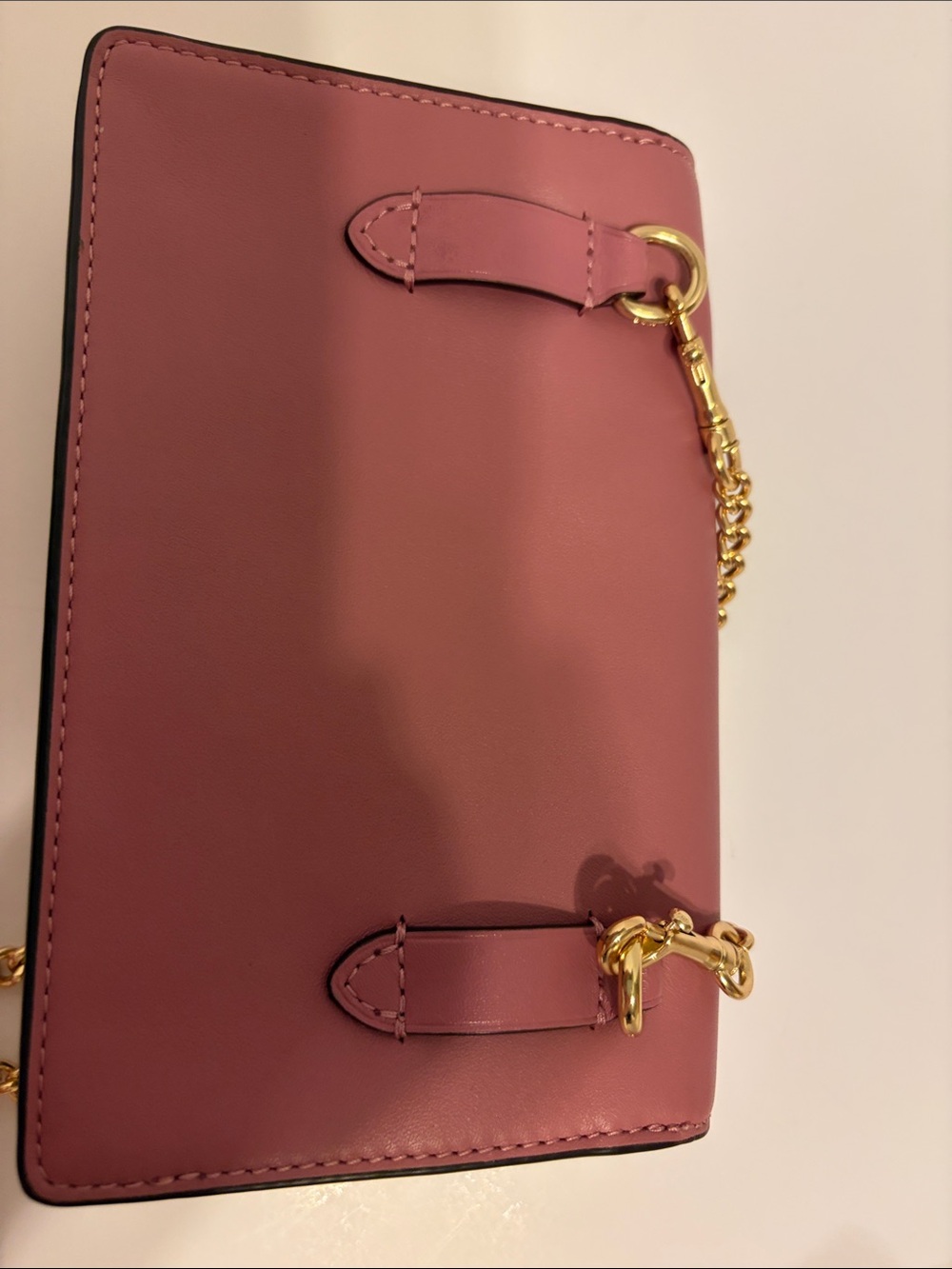 Coach Pink Floral Appliqué Crossbody with Gold Chain - Picture 11 of 11